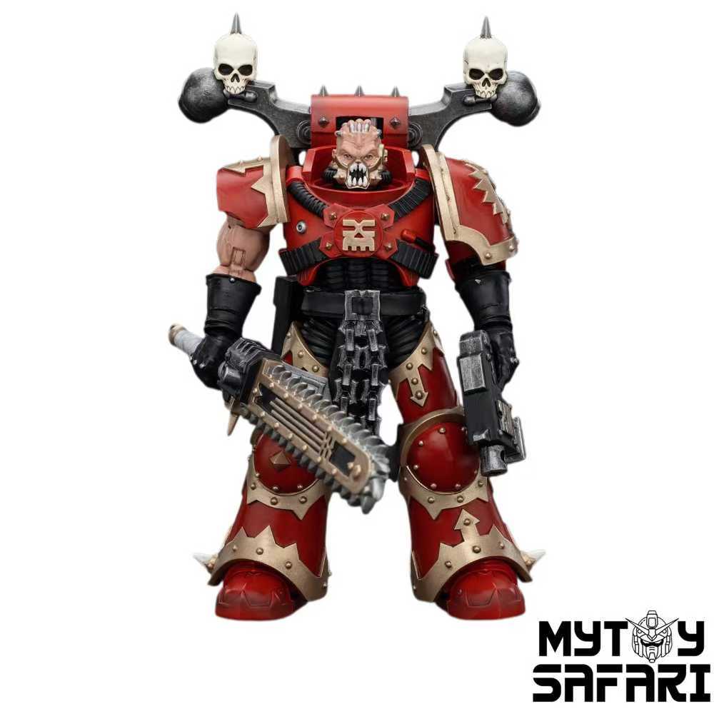 JoyToy Source Warhammer 40K World Eaters Khorne Berzerker with Eviscerator Chainsword 1/18 Scale 12.6 x 7.2 cm / 4.96 x 2.83''