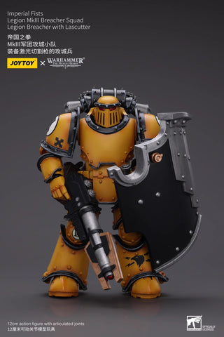 JoyToy Source Warhammer The Horus Heresy Imperial Fists Legion MkIII Breacher Squad Legion Breacher w/ Lascutter 1/18 Scale