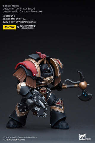JoyToy Source Warhammer The Horus Heresy Sons of Horus Justaerin Terminator Squad Justaerin with Carsoran Power Axe 1/18 Scale 13.6cm / 5.35"