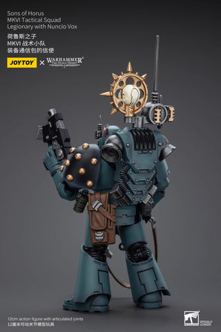 JoyToy Source Warhammer The Horus Heresy Sons of Horus MKVI Tactical Squad Legionary with Nuncio Vox 1/18 Scale 12cm / 4.72"