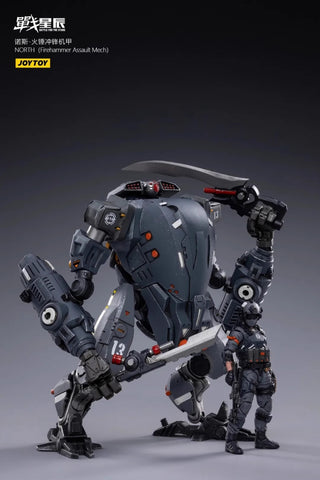 JoyToy Source NORTH Firehammer Assault Mech w/ Pilot 1/18 Scale 20cm / 7.87"