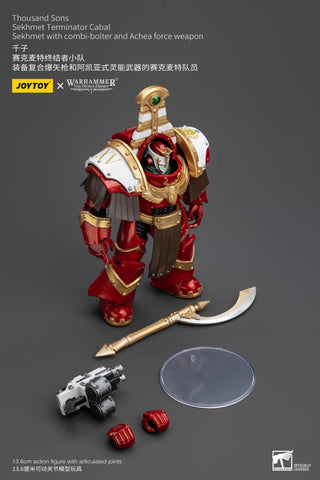 JoyToy Source Warhammer The Horus Heresy Thousand Sons Sekhmet Terminator Cabal Sekhmet With Combi-Bolter And Achea Force Weapon  1/18 Scale 13.6cm / 5.35''