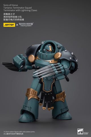 JoyToy Source Warhammer The Horus Heresy Sons of Horus Tartaros Terminator Squad Terminator with Lightning Claws 1/18 Scale 14.2 x 9.6 cm / 5.59 x 3.78"