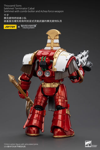 JoyToy Source Warhammer The Horus Heresy Thousand Sons Sekhmet Terminator Cabal Sekhmet With Combi-Bolter And Achea Force Weapon  1/18 Scale 13.6cm / 5.35''