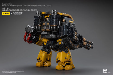 JoyToy Source Warhammer The Horus Heresy Imperial Fists Leviathan Dreadnought with Cyclonic Melta Lance and Storm Cannon  1/18 Scale 28.6cm / 11.26”