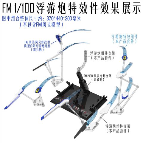 DDB Model Effect Units 1/100 Scale for MG Full Mechanics XVX-016 Gundam Aerial 1/100 Scale