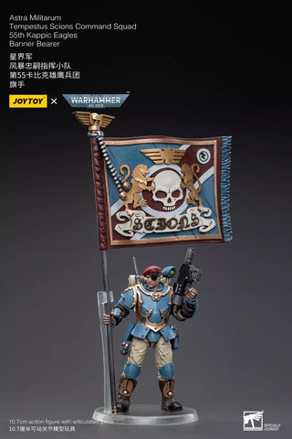 JoyToy Source Warhammer 40K Astra Militarum Tempestus Scions Command Squad 55th Kappic Eagles Banner Bearer 1/18 Scale