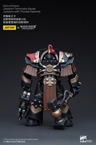 JoyToy Source Warhammer The Horus Heresy Sons of Horus Justaerin Terminator Squad Justaerin with Thunder Hammer 1/18 Scale 13.6cm / 5.35"