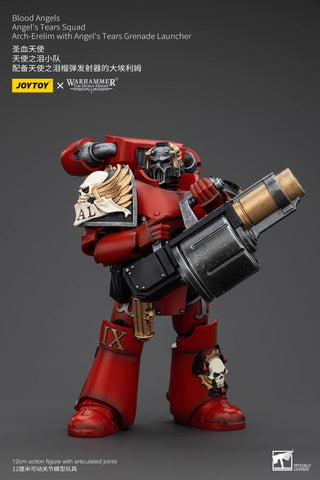 JoyToy Source Warhammer The Horus Heresy Blood Angels Angel's Tears Squad Arch-Erelim with Angel's Tears Grenade Launcher 1/18 Scale 12 x 7.8 x 8.4 cm / 4.72 x 3.07 x 3.31''