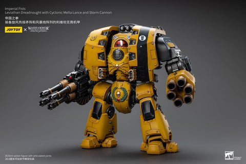 JoyToy Source Warhammer The Horus Heresy Imperial Fists Leviathan Dreadnought with Cyclonic Melta Lance and Storm Cannon  1/18 Scale 28.6cm / 11.26”