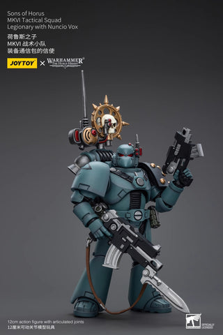 JoyToy Source Warhammer The Horus Heresy Sons of Horus MKVI Tactical Squad Legionary with Nuncio Vox 1/18 Scale 12cm / 4.72"