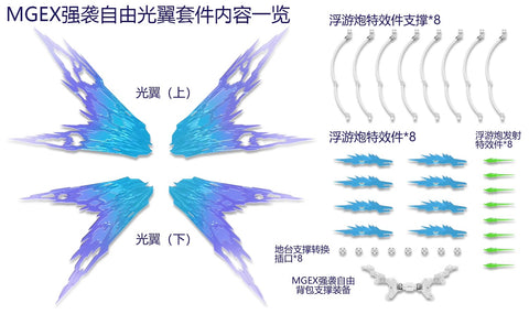DDB Model MGEX Strike Freedom Gundam Wings of Light Upgrade Kit  1/100 Scale