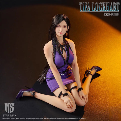 Star Man MS-010B Tifa Lockhart Purple Tight Fitting Camisole Dress Version 1/6 Scale