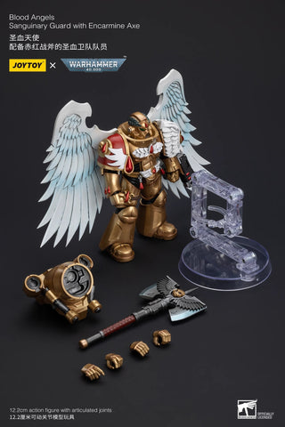 JoyToy Source Warhammer 40K Blood Angels Sanguinary Guard with Encarmine Axe 1/18 Scale 12.2 x 7.2 cm / 4.8 x 2.83''