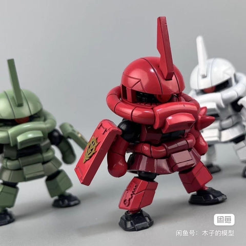 Chaoxin Studio SD Gundam Zaku Model Kit Set of 3 6cm Scale