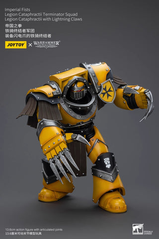 JoyToy Source Warhammer The Horus Heresy Imperial Fists Legion Cataphractii Terminator Squad Legion Cataphractii w/ Lightning Claws 1/18 Scale