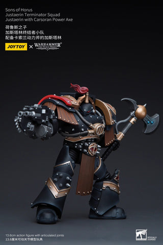 JoyToy Source Warhammer The Horus Heresy Sons of Horus Justaerin Terminator Squad Justaerin with Carsoran Power Axe 1/18 Scale 13.6cm / 5.35"