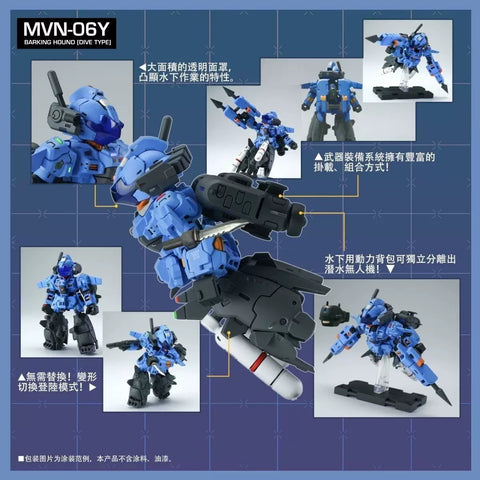Baichuan Model CSU005 Canned Squad Unit MVN-06Y Barking Hound Dive Type Model Kit