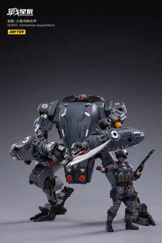 JoyToy Source NORTH Firehammer Assault Mech w/ Pilot 1/18 Scale 20cm / 7.87"