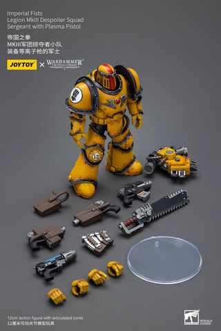 JoyToy Source Warhammer The Horus Heresy Imperial Fists Legion MkIII Despoiler Squad Sergeant with Plasma Pistol 1/18 Scale