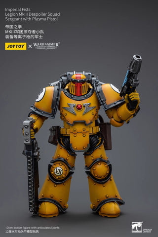 JoyToy Source Warhammer The Horus Heresy Imperial Fists Legion MkIII Despoiler Squad Sergeant with Plasma Pistol 1/18 Scale