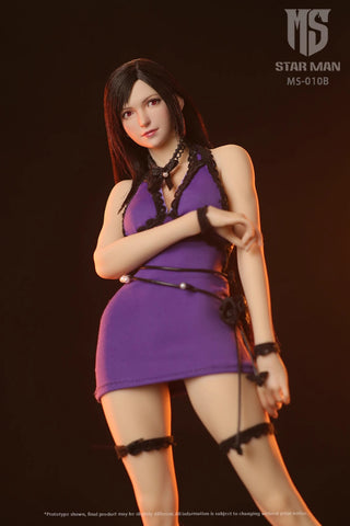 Star Man MS-010B Tifa Lockhart Purple Tight Fitting Camisole Dress Version 1/6 Scale
