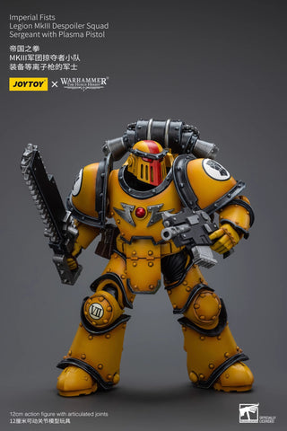 JoyToy Source Warhammer The Horus Heresy Imperial Fists Legion MkIII Despoiler Squad Sergeant with Plasma Pistol 1/18 Scale