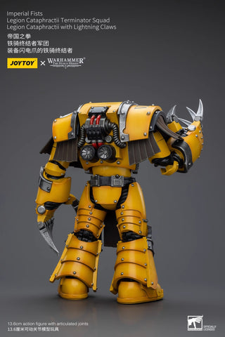 JoyToy Source Warhammer The Horus Heresy Imperial Fists Legion Cataphractii Terminator Squad Legion Cataphractii w/ Lightning Claws 1/18 Scale