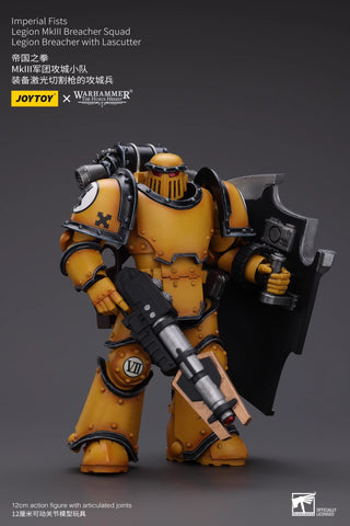 JoyToy Source Warhammer The Horus Heresy Imperial Fists Legion MkIII Breacher Squad Legion Breacher w/ Lascutter 1/18 Scale