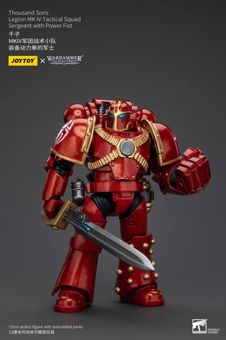 JoyToy Source Warhammer The Horus Heresy Thousand Sons Legion MK IV Tactical Squad Sergeant with Power Fist 1/18 Scale 12cm / 4.72''