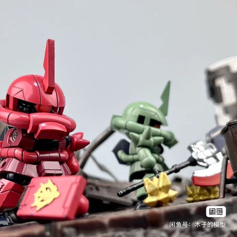 Chaoxin Studio SD Gundam Zaku Model Kit Set of 3 6cm Scale