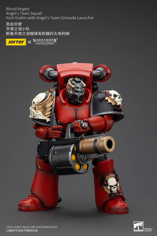 JoyToy Source Warhammer The Horus Heresy Blood Angels Angel's Tears Squad Arch-Erelim with Angel's Tears Grenade Launcher 1/18 Scale 12 x 7.8 x 8.4 cm / 4.72 x 3.07 x 3.31''
