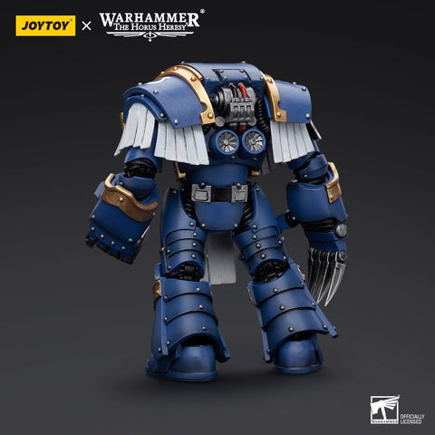 JoyToy Source Warhammer The Horus Heresy Ultramarines Cataphractii Terminator Squad Terminator with Lightning Claws 1/18 Scale