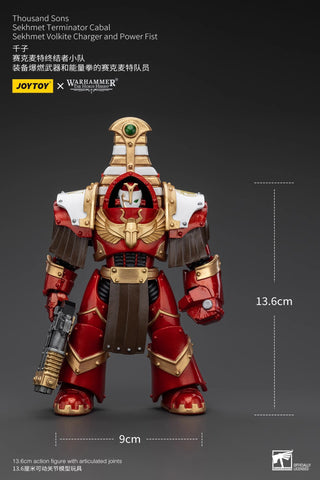 JoyToy Source Warhammer The Horus Heresy Thousand Sons Sekhmet Terminator Cabal Sekhmet With Combi-Bolter And Achea Force Weapon  1/18 Scale 13.6cm / 5.35''