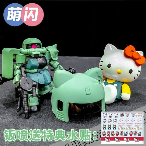 MengShan Sheet Metal Spraying Hello Kitty SD Green Zaku Model Kit