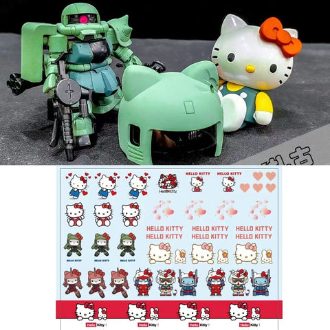 MengShan Sheet Metal Spraying Hello Kitty SD Green Zaku Model Kit