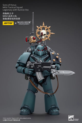 JoyToy Source Warhammer The Horus Heresy Sons of Horus MKVI Tactical Squad Legionary with Nuncio Vox 1/18 Scale 12cm / 4.72"